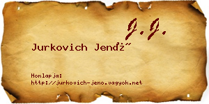 Jurkovich Jenő névjegykártya