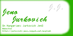 jeno jurkovich business card