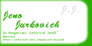 jeno jurkovich business card